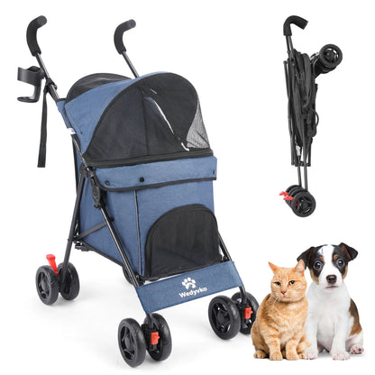 Pet Stroller/4 Wheels/Brakes/Storage