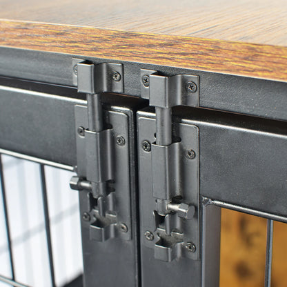 Large Dog Crate Furniture Wheels Removable Tray
