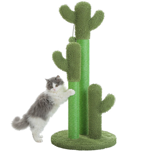 Cactus Cat Scratching Post Interactive Dangling Ball