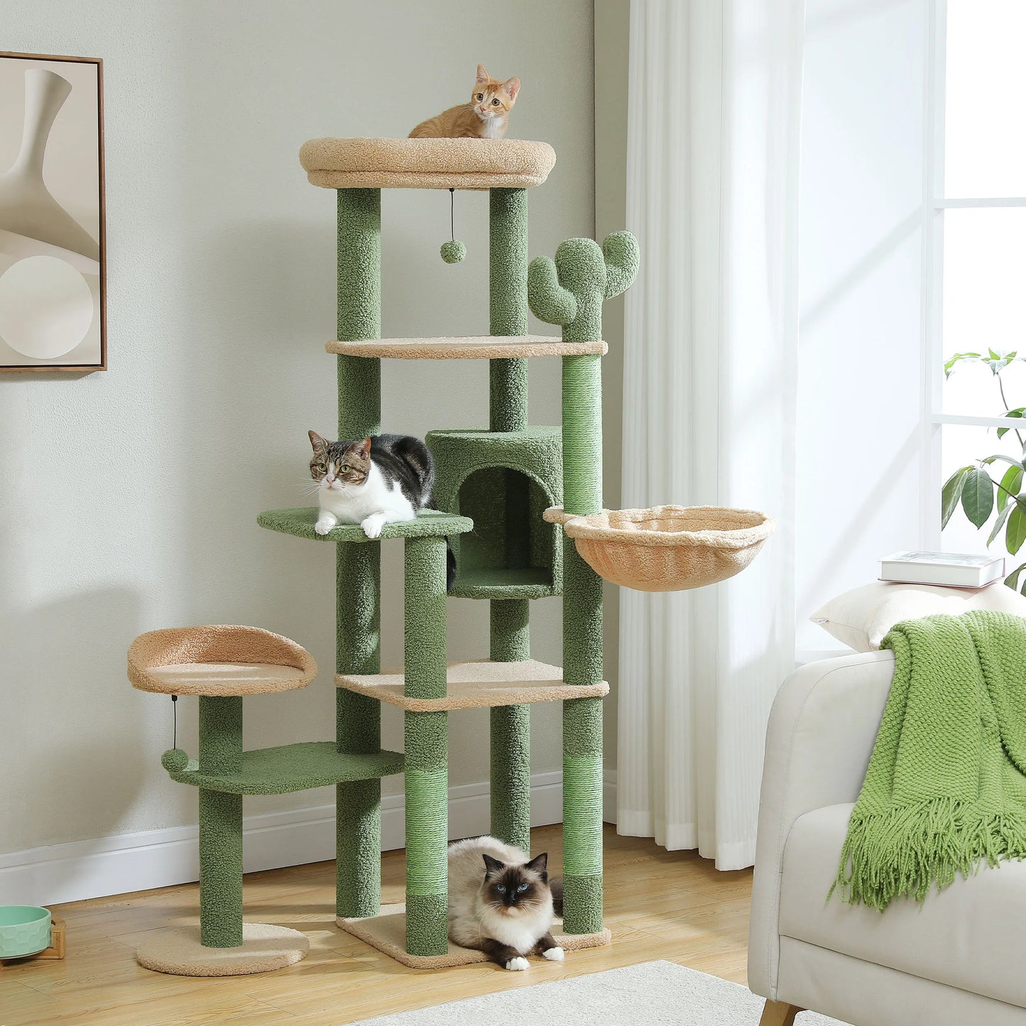 Multi-Level Condo Large Hammock Scratching Post  2 Perches