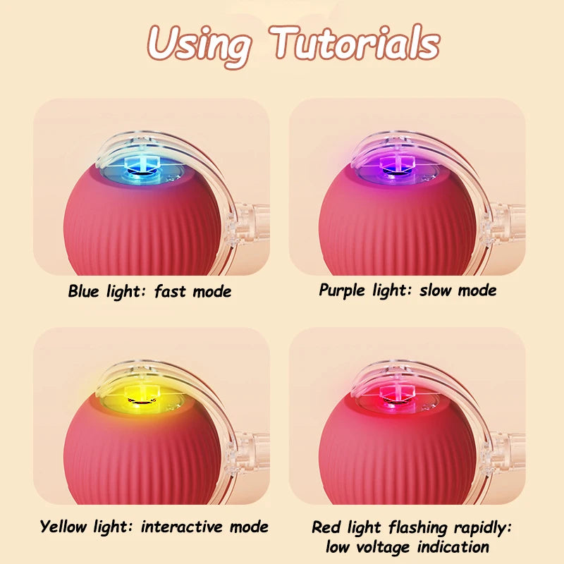 2Pcs Cat Interactive Ball Rechargeable