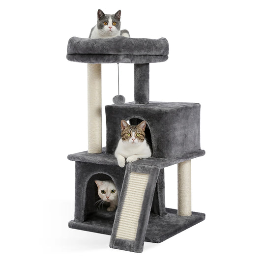 Small Cat Tree, Scratching Pad, Two Large Condos