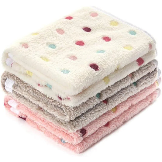 1 Pack 3 Blankets Pet Flannel Throw for Dog Small